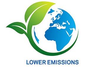 geringere Emissionen