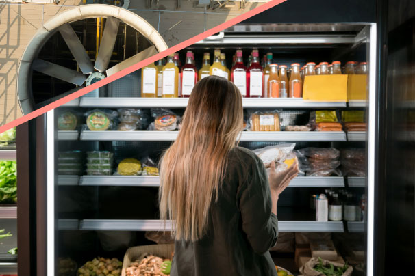 Woman looking at groceries